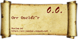 Orr Oszlár névjegykártya